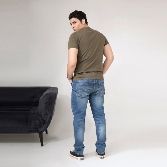 Olive Green Printed Tee