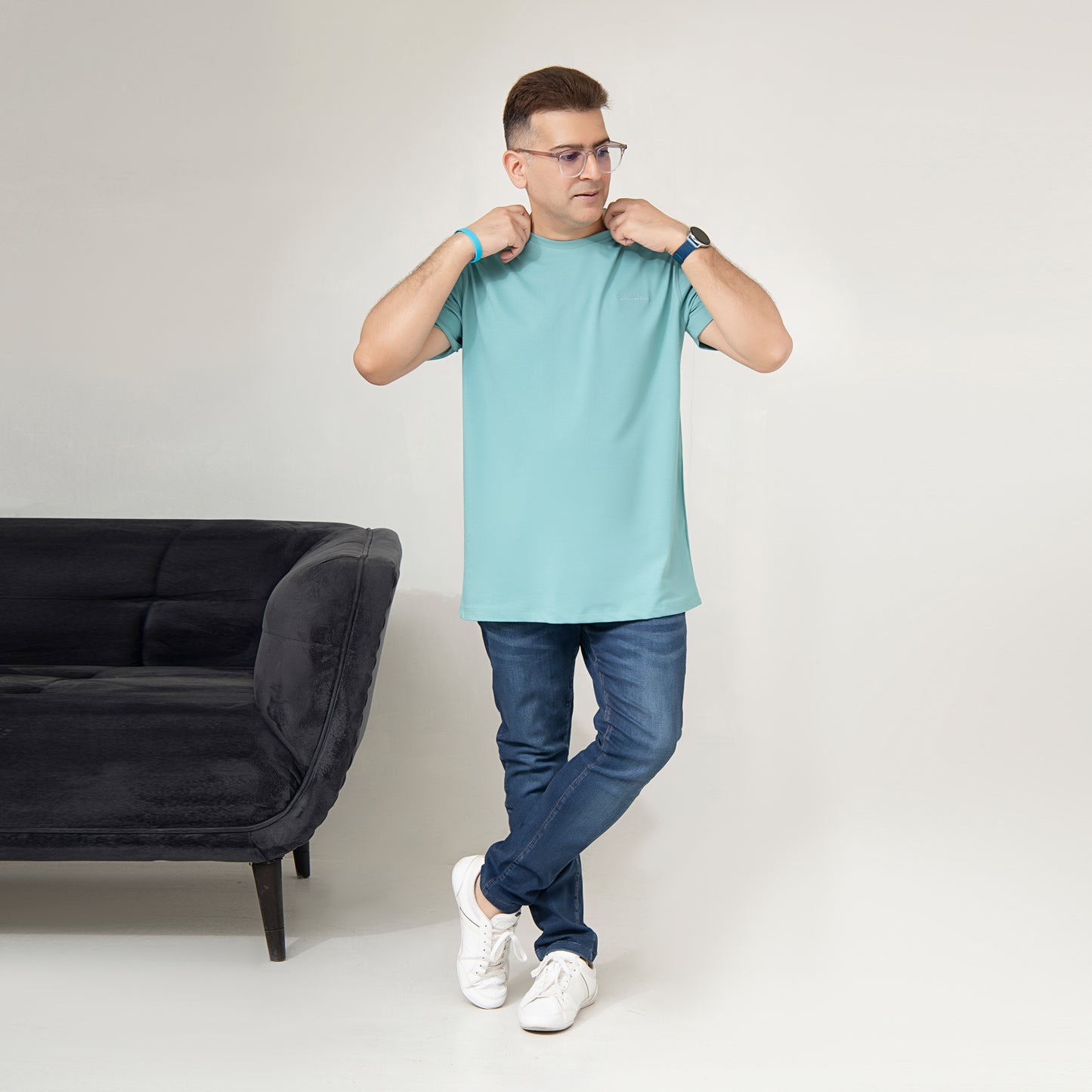Light Teal Plain Tee