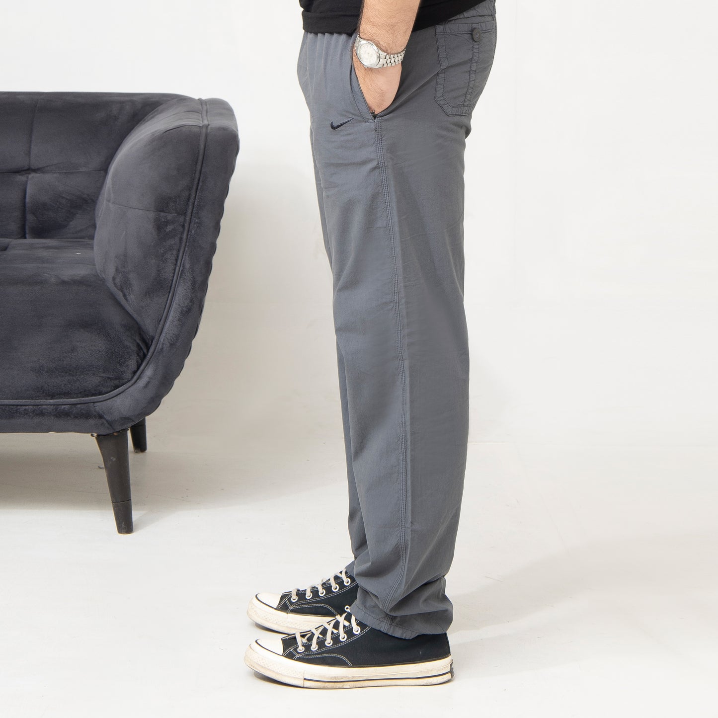 Grey Cotton Trouser