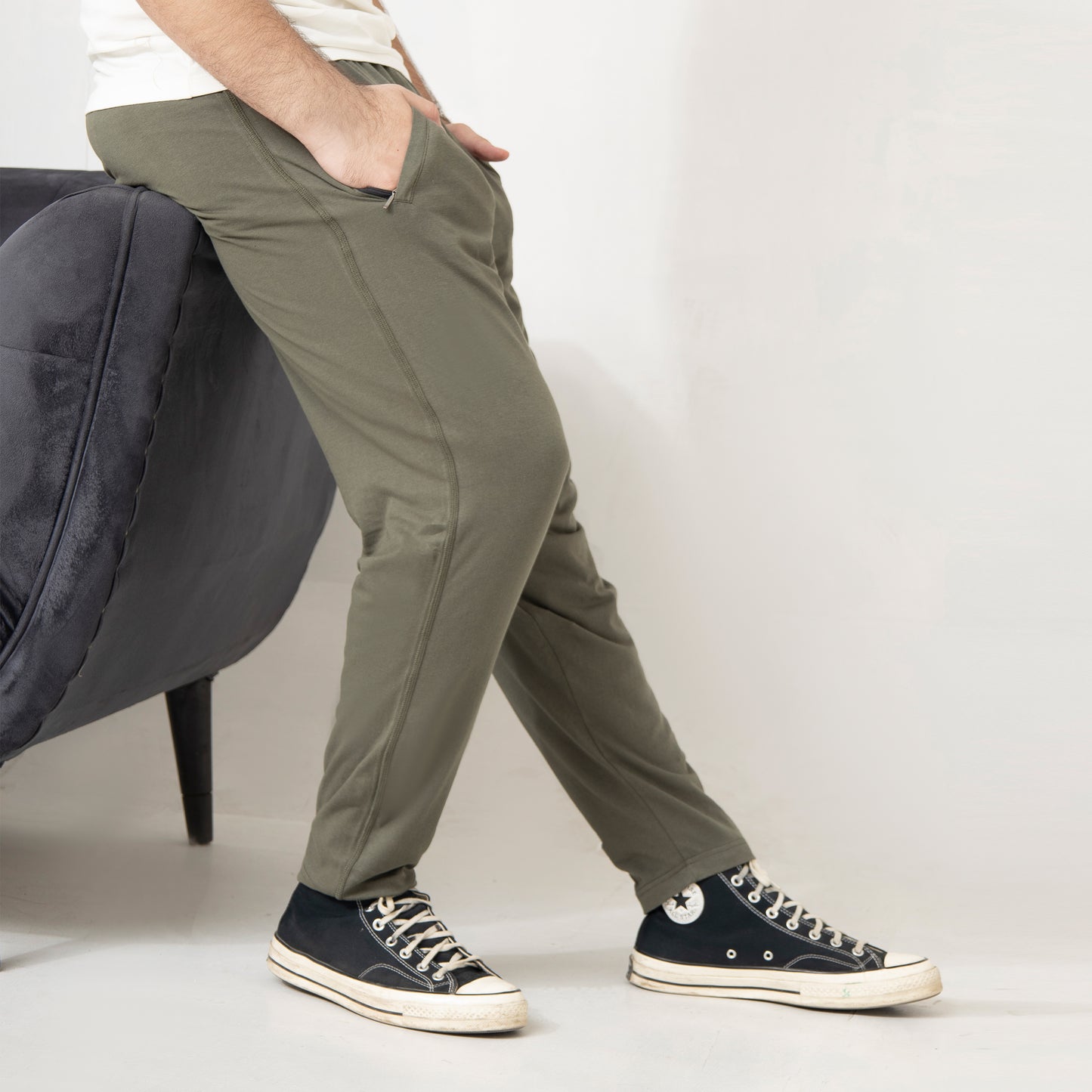 Olive Green Jersey Trouser
